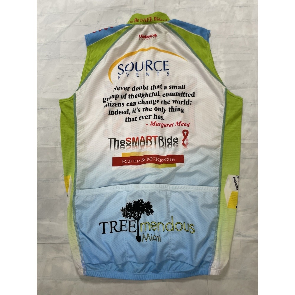 VELOCE Cycling Jersey Sharp Vest Swiss Sleeveless Size M Be Safe Dade Palm Trees - Picture 11 of 16
